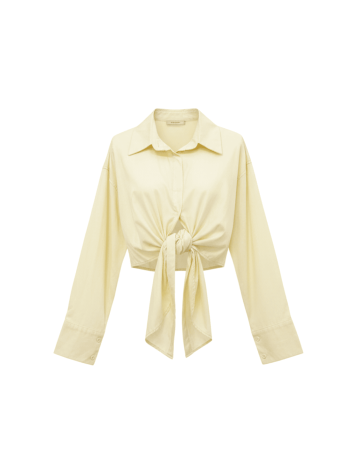 CAMISA POPELÍN ANUDADA - AMARILLA